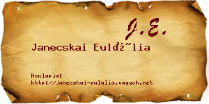 Janecskai Eulália névjegykártya